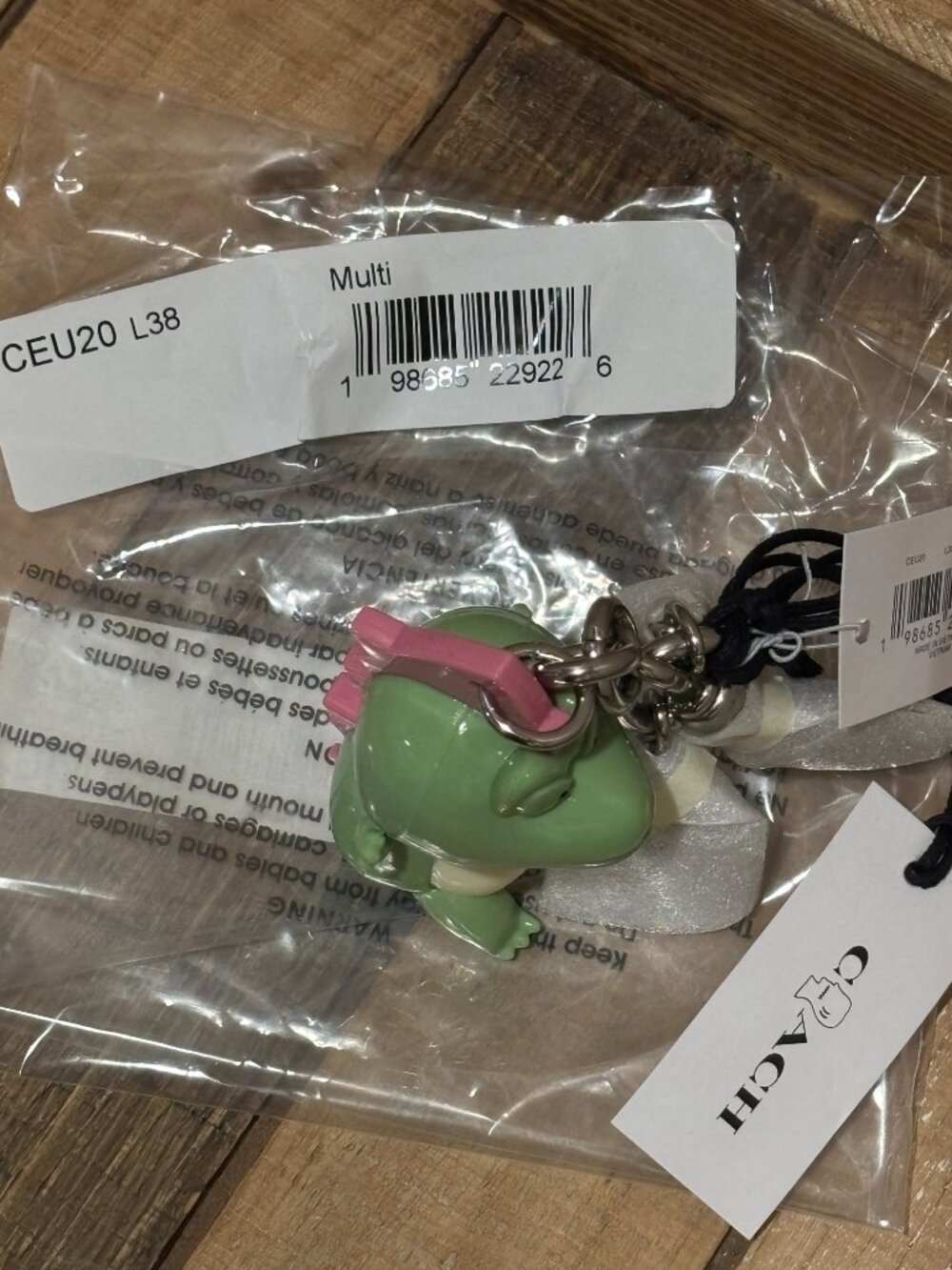 Coach x Brain Dead Vinyl Darby Dino Bag Charm | CEU20 NWT - Picture 7 of 9